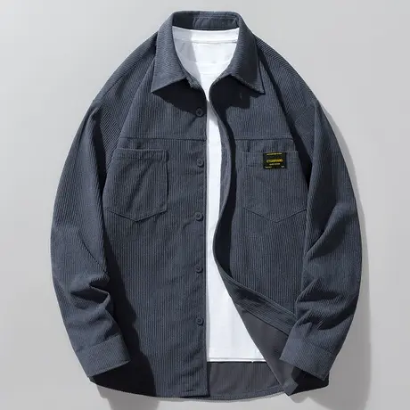 清仓捡漏日系灯芯绒长袖衬衫男款春秋季衬衣男装休闲上衣服外套潮商品大图