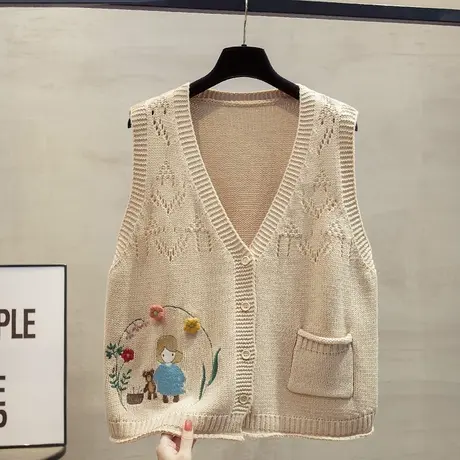 v领针织开衫马甲背心女2024春秋新款宽松外穿马夹外搭毛衣坎肩潮商品大图