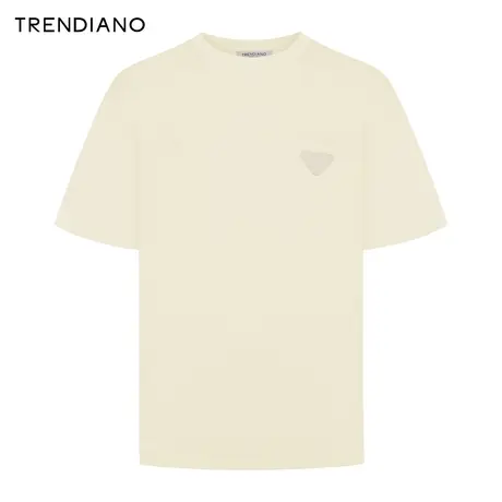 TRENDIANO立体贴标休闲T恤2024年春季新款时尚百搭上衣微阔短袖男图片