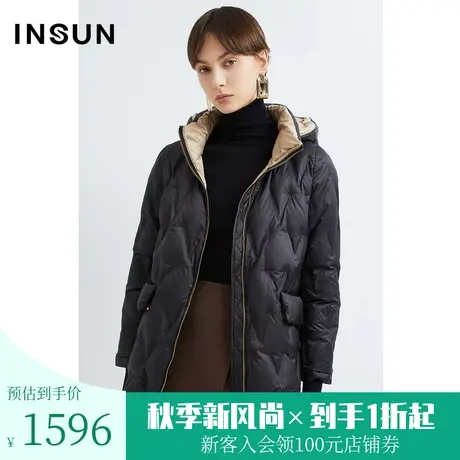 恩裳2022冬季经典撞色里布设计保暖休闲鹅绒羽绒服女图片