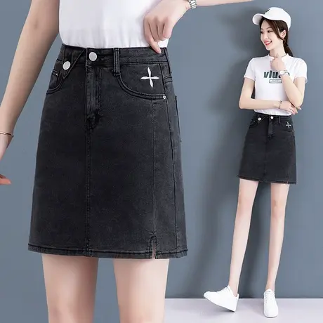 牛仔短裙女2023年新款高腰A字显瘦直筒半身裙韩版时尚辣妹包臀裙图片