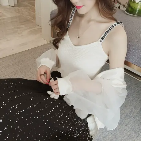 吊带背心女夏2024新款内搭吊带衫短款性感修身针织打底衫上衣外穿图片