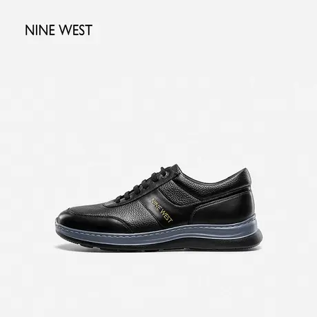 Nine West/玖熙百搭真皮男鞋舒适平底拼接休闲鞋男商品大图