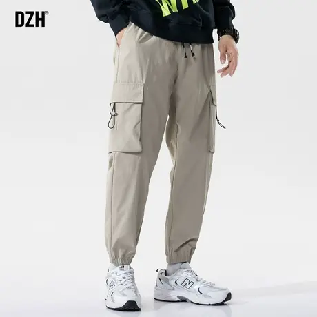 男士美式工装裤潮牌男宽松痞帅高级感裤子休闲长裤卡其色裤束脚裤商品大图