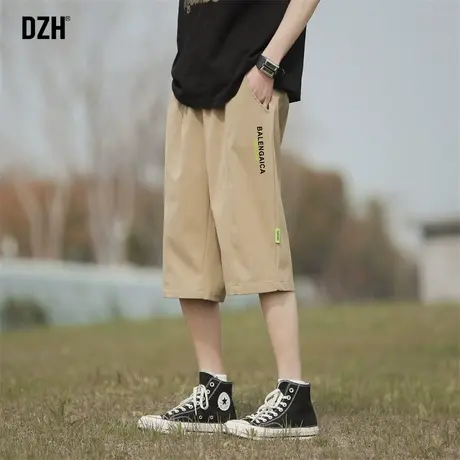 男士过膝七分短裤男夏季薄款直筒宽裤子男款潮牌百搭休闲运动中裤商品大图