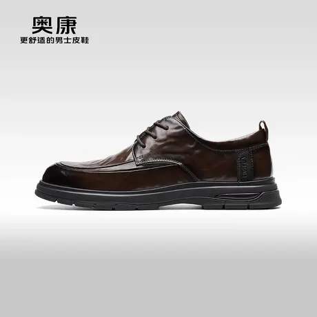 【门店发货】AOKANG奥康秋季新款商务休闲鞋男拼接通勤皮鞋商品大图