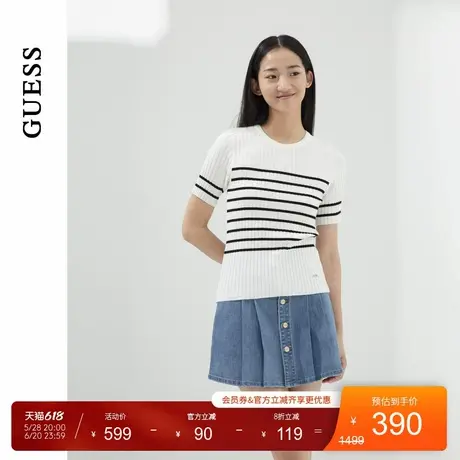 【秀智明星同款】GUESS 女士设计款挂脖系带针织衫商品大图