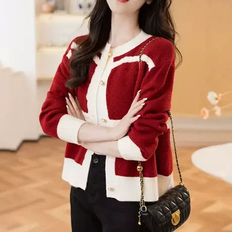 秋装新款小个子外套女2023年爆款秋季针织衫女毛衣开衫外穿女上衣图片