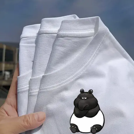 秀洛稀有动物貘神奇动物生气系列情侣装衣服半袖短袖T恤衫打底衫图片
