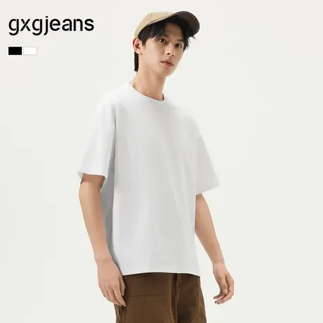 gxg.jeans男装  多色字母绣花基础休闲宽松短袖T恤男 25年夏新品图片