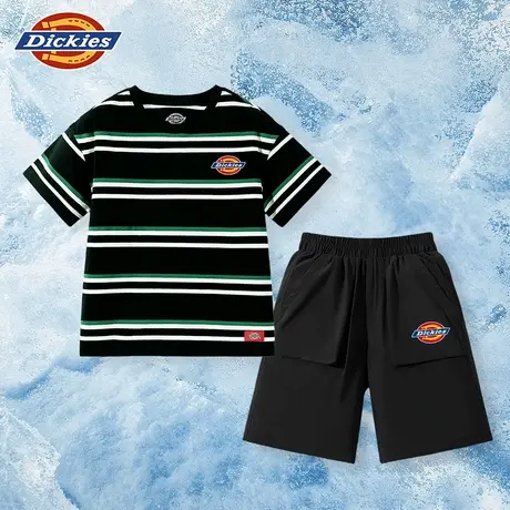 Dickies童装男童夏装套装男孩条纹短袖t恤儿童夏季美式两件套潮A商品大图