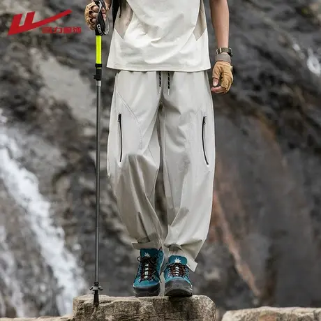 回力工装冲锋裤男夏季薄款冰丝透气速干户外登山伞兵裤男生休闲裤商品大图