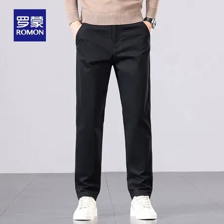 罗蒙男士时尚潮流休闲长裤2025秋季新款宽松百搭工装纯色直筒裤男商品大图