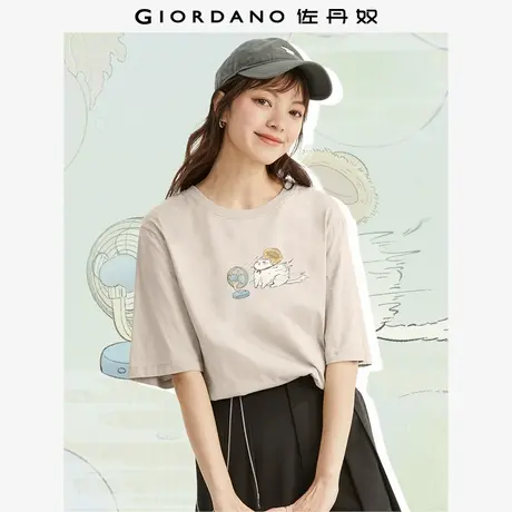 佐丹奴T恤女装印花纯棉圆领短袖T恤 69394162商品大图
