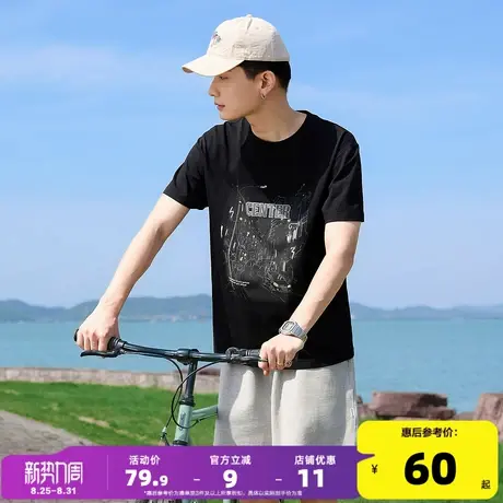 唐狮2025夏季新款男短袖T恤美式图案印花宽松圆领上衣潮流内搭t恤商品大图