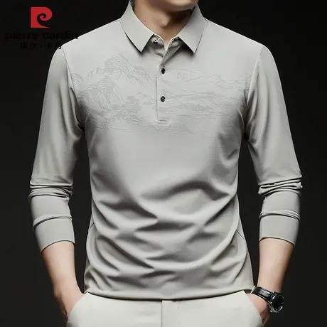 Pierre Cardin/皮尔卡丹男士长袖时尚潮流翻领百搭透气长袖t恤男商品大图