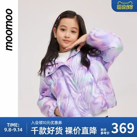 美特斯邦威童装女童保暖羽绒服冬季新款甜美可爱连帽面包服女商品大图