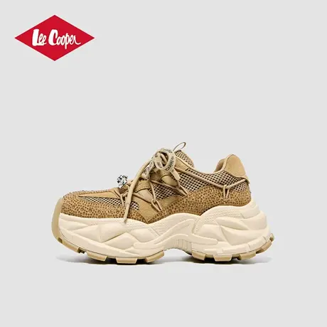 Lee Cooper厚底老爹鞋女2025新款秋季时尚水钻增高网面轻便运动鞋商品大图