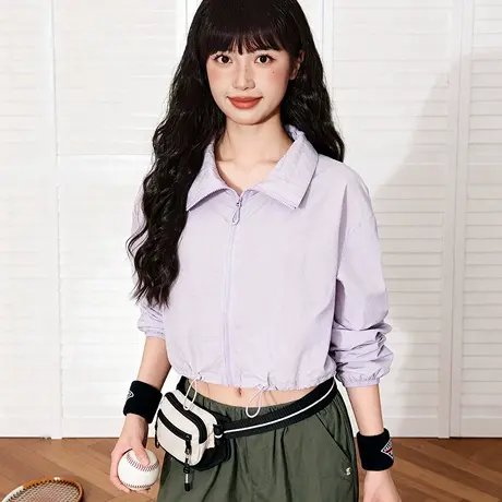 唐狮官方短款防晒服女2026新款春宽松翻领防晒外套upf50+防晒衣VC图片