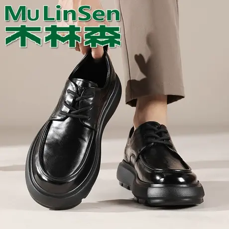 木林森真皮男鞋头层牛皮商务皮鞋男士软底百搭休闲皮鞋通勤爸爸鞋商品大图