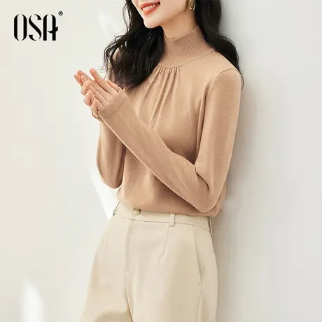 OSA欧莎法式优雅套头针织打底衫毛衣女秋冬季2022年新款外穿上衣商品大图