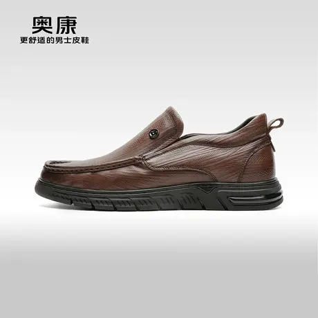 【门店发货】AOKANG奥康2023冬季新款商务休闲厚底加绒保暖时装靴商品大图
