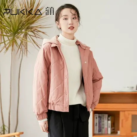 蒲PUKKA 女装连帽棉服冬装设计感时尚棉衣外套商场同款图片