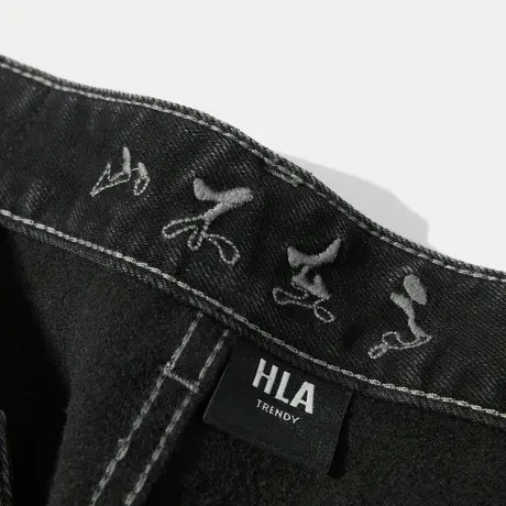 HLA/海澜之家山不在高系列牛仔裤23秋冬暖+加绒火山岩裤子男商品大图