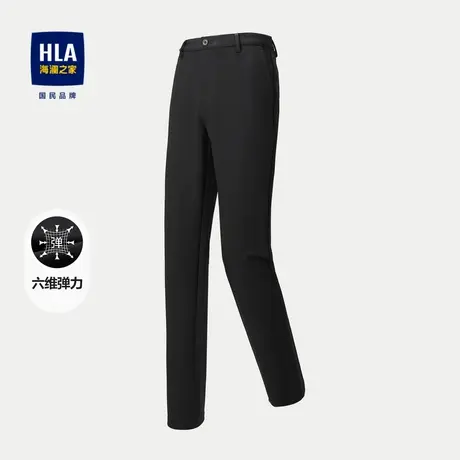 HLA/海澜之家松紧腰休闲裤2023秋季高腰直筒六维弹力长裤男图片
