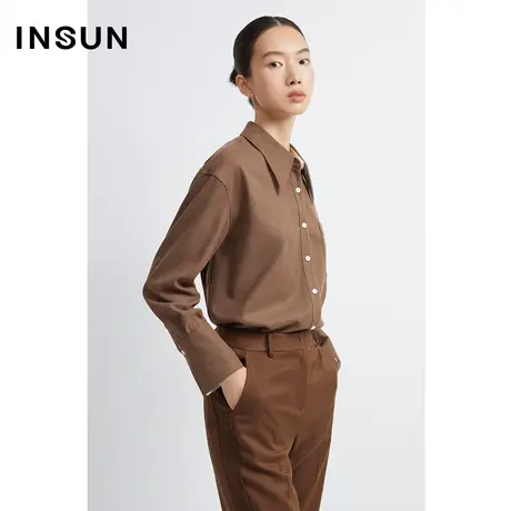 INSUN恩裳冬季磨毛工艺易打理百搭衬衫图片