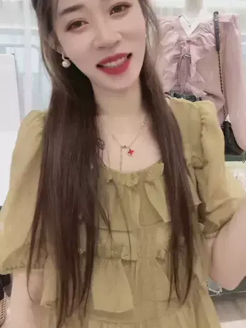 港风时尚荷叶边纯色方口领短袖衬衫女夏季新款超仙名媛泡泡袖上衣商品大图