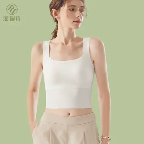 冰丝吊带背心女内搭防走光美背内衣胸垫一体打底外穿抹胸夏季薄款商品大图
