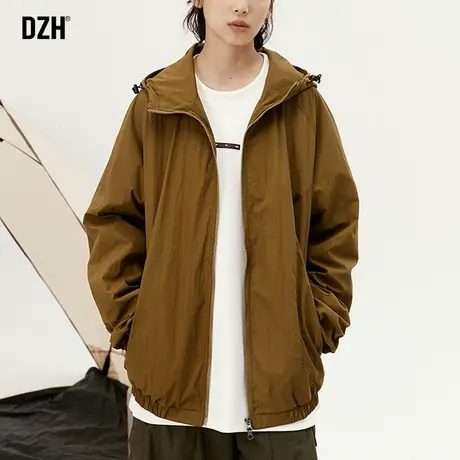 男士连帽开衫外套男春季潮高级感2024新款美式运动夹克中性风上衣商品大图