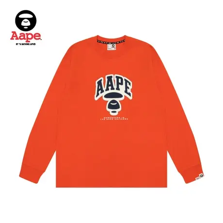 Aape旗舰店男装春夏猿颜字母潮流印花简约宽松酷帅长袖T恤1439XXM商品大图