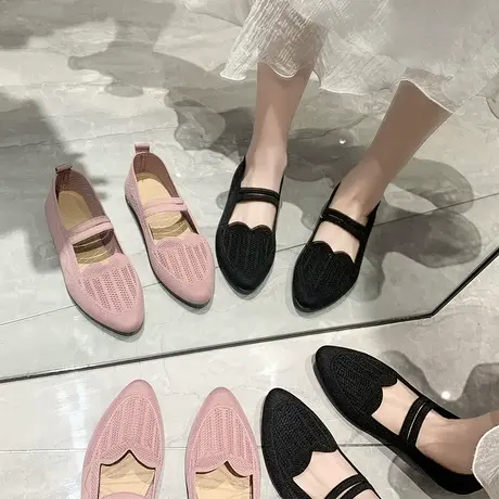 老北京布鞋女懒人一脚蹬渔夫豆豆鞋2024春夏新款软底单鞋帆布鞋子商品大图