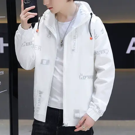 青少年夹克男春秋装薄款上衣连帽卫衣秋季外穿男装中学生秋衣男装商品大图