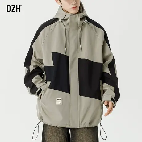 男士撞色冲锋衣男款痞帅外套男春秋男装2024新款美式夹克休闲茄克商品大图