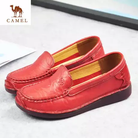 Camel/骆驼女鞋春季新品牛皮舒适休闲时尚低跟妈妈鞋A101372009商品大图