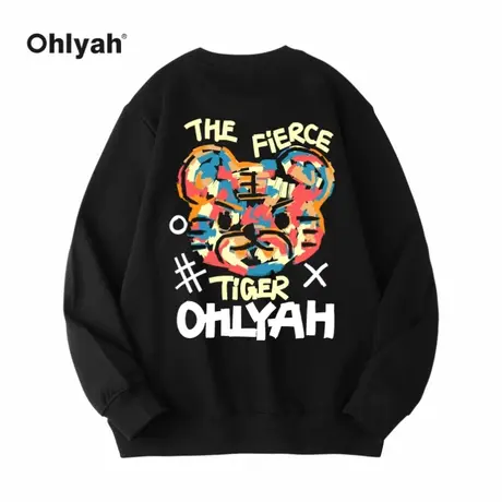 Ohlyah2023年男女圆领卫衣印花大LOGO休闲套头衫宽松22秋季新款商品大图