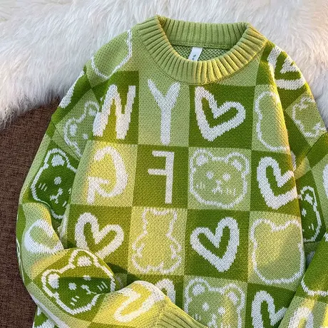 软糯毛衣女设计感小众秋冬2022新款宽松慵懒风日系复古套头针织衫图片