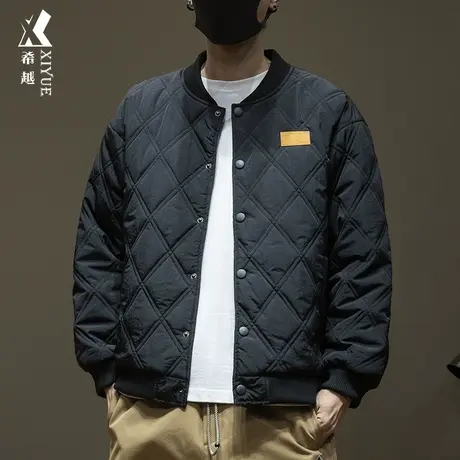 空气棉轻薄棉衣男2023秋冬宽松大码加肥加大休闲棉服胖子棒球外套商品大图