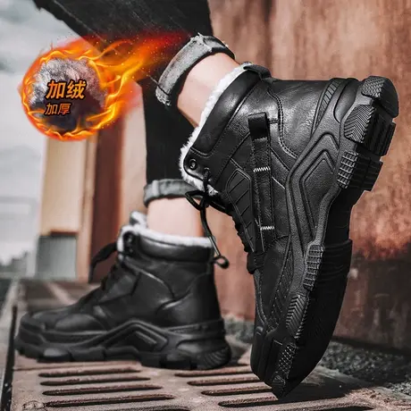 冬季加绒雨鞋男款外穿时尚户外钓鱼水鞋防滑防水鞋保暖棉雨靴男士商品大图