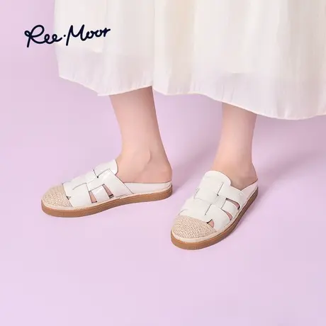 REEMOOR睿慕夏季懒人一脚蹬凉鞋真皮外穿厚底舒适百搭勃肯鞋女鞋图片