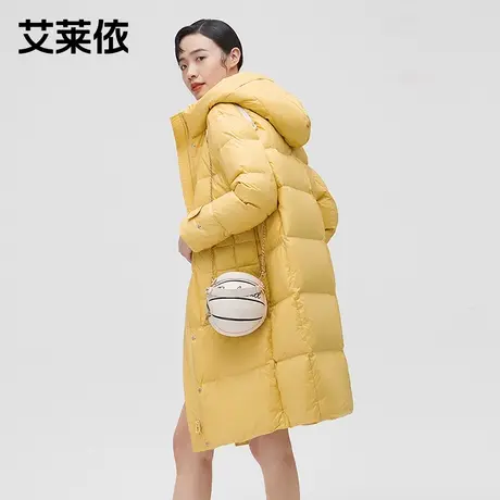 艾莱依羽绒服女2021年秋冬新款白鸭绒中长款大牌高端加厚保暖外套商品大图