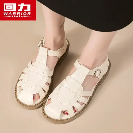 回力罗马凉鞋女2023新款秋季外穿凉拖鞋法式编织包头运动洞洞女鞋商品大图