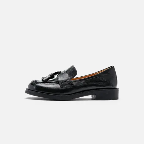 Nine West/玖熙2025年夏季新款乐福鞋女英伦风流苏复古一脚蹬女鞋图片