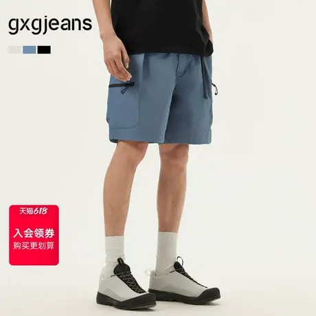 gxg.jeans男装 多色户外风网布口袋宽松工装短裤男 25年夏季新款商品大图