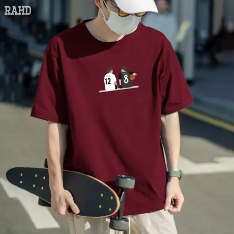 Radiohead短袖t恤男2024夏季新款圆领纯棉汗衫户外休闲运动体恤衫商品大图