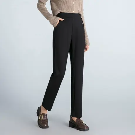 妈妈裤子春秋季薄款宽松显瘦加大码九分女裤中年松紧腰休闲直筒裤商品大图