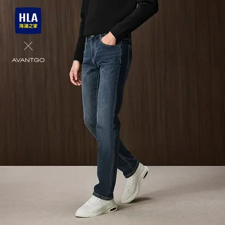 HLA/海澜之家轻商务经典系列牛仔裤25春夏新五袋款时尚直筒裤男商品大图